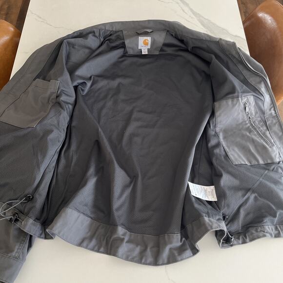 Carhartt Gray Duck Canvas Jacket Mens Size 2XL Lined Full Zip Work Coat EUC - Picture 9 of 15